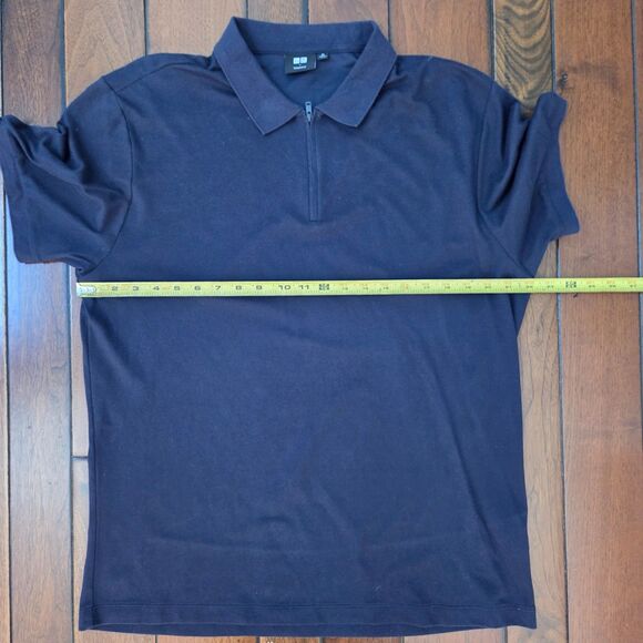 Uniqlo x Theory Shirt Men's Size XL Short Sleeve 1/4 Zip Lightweight Blue Airism - Picture 7 of 9